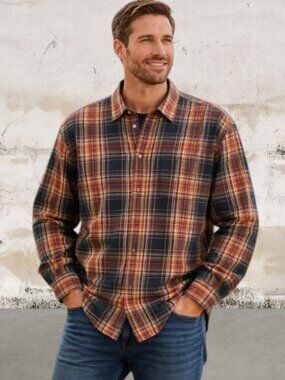 Orvis Men's Multicolor Plaid Button Down Shirt Size XL